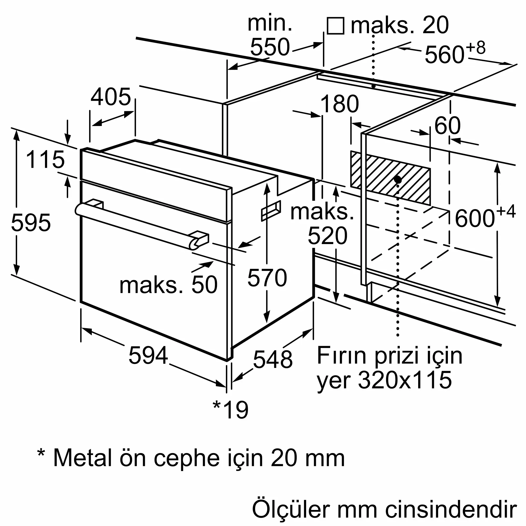 iQ100 Ankastre Fırın 60 x 60 cm — görsel 7